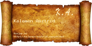 Kelemen Asztrid névjegykártya